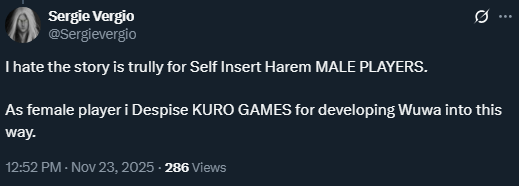 OtakuEspiritu's tweet photo. So let me get this straight: you played a game made for men, are upset that it's made for men, and want to change it because it's made for men...

This is the problem—you're only playing it to chase a trend. Go play games you actually like instead of trend-chasing like the retard you are.

The issue with 2025: people don't play games they enjoy; they play the new hot thing they hate just to be part of the trend.

And then get mad its not made for them... Sorry retard the whole world is not about You...