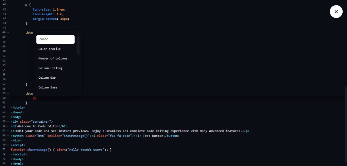 z5code's tweet image. تمت إضافة محرر اكواد متقدم في الموقع بميزات عديدة وفريدة لتسهيل تحرير وكتابة الأكواد .

رابط محرر الأكواد :  z5code.blogspot.com/2025/11/code-e…

بعض ميزات المحرر : 
1- اختصارات لوحة المفاتيح 
2- الإكمال التلقائي 
3- الاقتراحات اثناء الكتابة ...

#z5code | #codeeditor | #Frontend