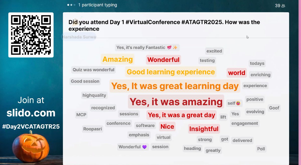 TestingRetreat's tweet photo. Great feedback from Day 1! Huge thanks to all our community partners for the amazing support as we begin Day 2. #ATAGTR2025 #10th_Edition #VIRTUALCONFDAYS #WSA
@AgileTAlliance
@adigindia
@rajputabhay017
@Tietoevry
@QAMENTOR1
@ISquareIT
@SelectorsHub
@TheTestChat
@WS_Audiology https://t.co/sYQ2g1uWv2