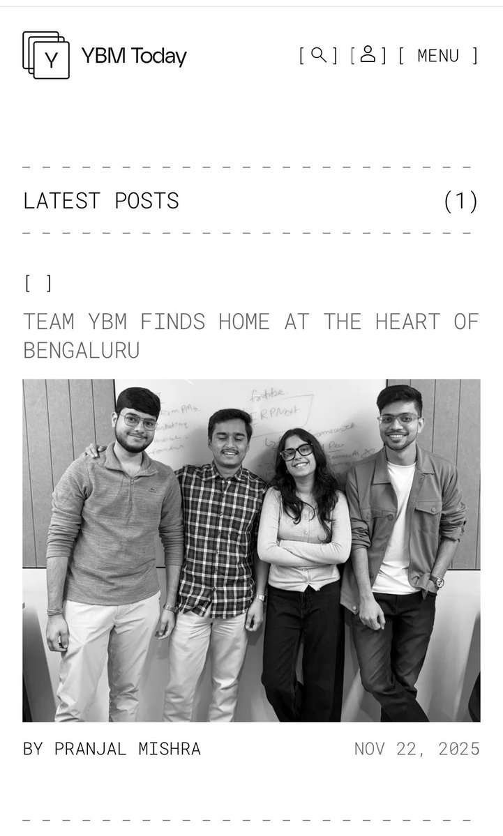 pranjal_mishraa's tweet image. Btw @YourBrandMate and @ybmlabs launched our first newsletter, hosted at ybm.today powered by @Ghost 

Do signup, if you wanna know more about life at YBM, the secrets and everything else. ;) 

I am afraid we might endup oversharing here, but it will be fun. 😬