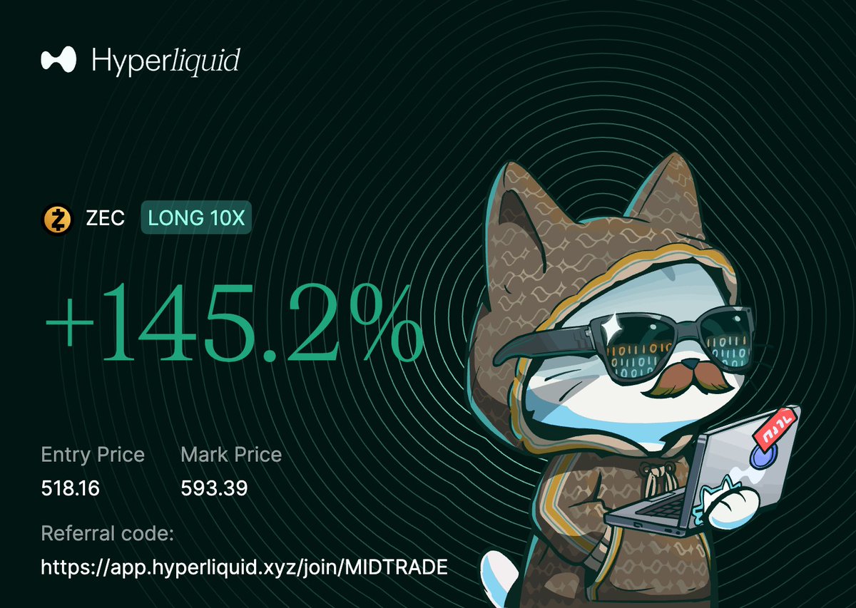 midtrader's tweet image. Trade $ZEC perps seamlessly on @HyperliquidX
