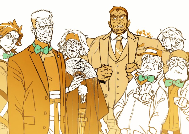 itou_yu's tweet image. トーク付き上映会 第2弾で
「今日お集まりの方は雪之丞とか歳星の整備長に会いに来るみたいな皆さんですね」
とお話されていて笑った　 
↓おめかしおやっさんと整備長さんです🔧🔧
あとレンジー描きやすいそうでうれしかった（598とザン兄弟も！）