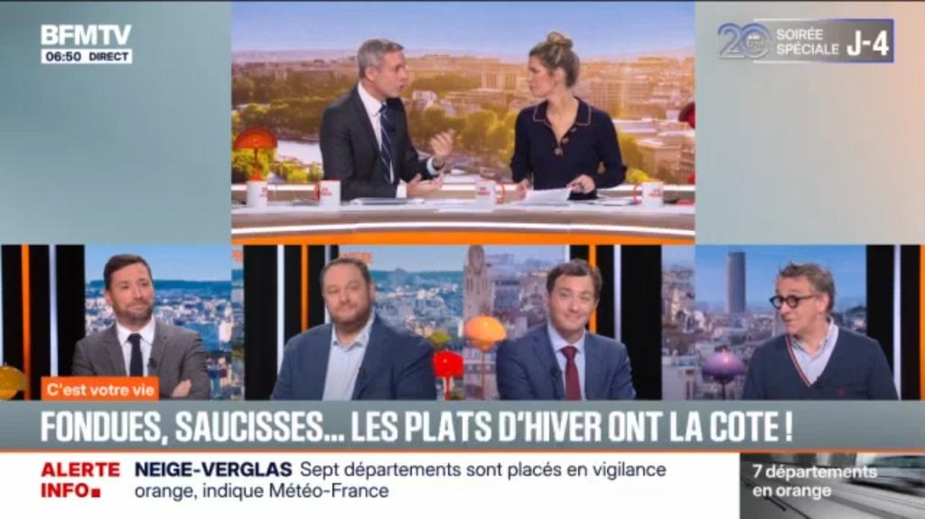 HYoussouf1297's tweet photo. Bonjour la famille @BFMPremiere avec @lodesusbielle @MathieuCoache @PDufreigne @Jeremytrottin @AntoineSab @Meteovilles @PhilippeToinard sur @BFMTV ! 🥰❤️👋 https://t.co/WrAqZWHmas