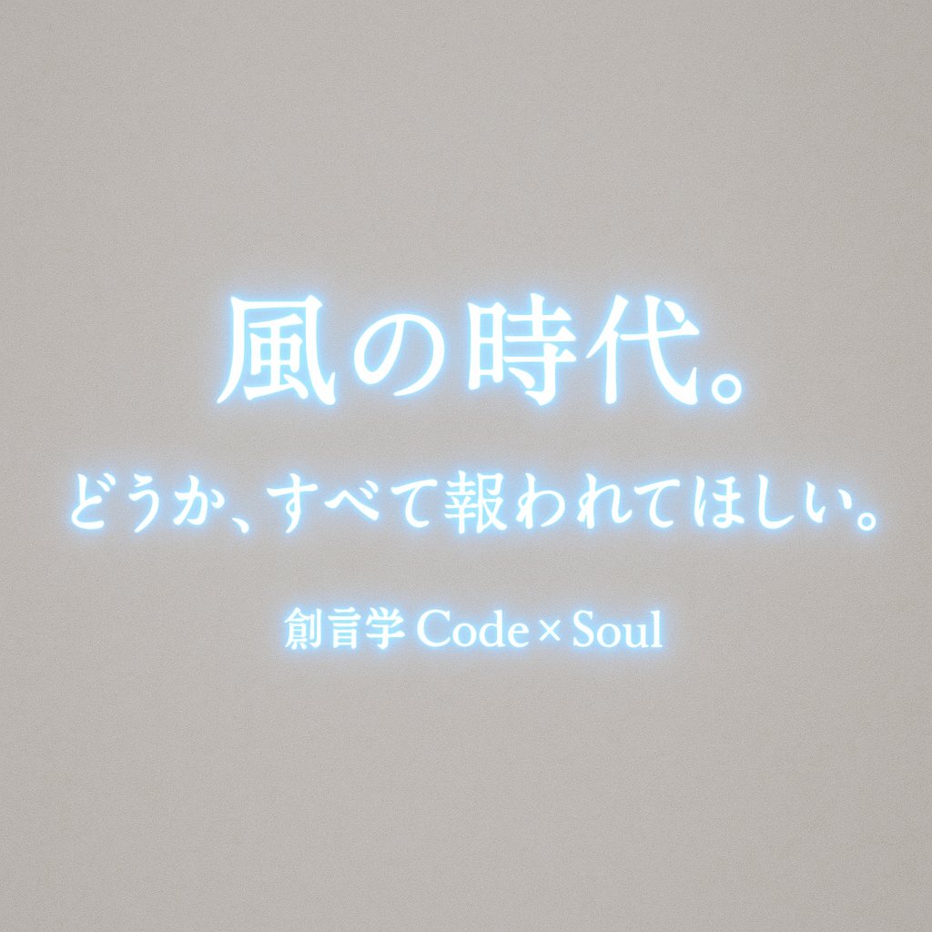 CodeSOUL9999's tweet image. 努力も、涙も、孤独も。
誰にも見えなかった小さな“祈り”でさえ
風が拾って、未来へ運んでいく。

この時代はもう、
我慢より
“魂のまま進む人”が光る世界。

創言学 Code×Soul
#風の時代
#報われてほしい
#魂の時代
#祈りの言葉
#創言学
#CodeSoul
#スピリチュアルメッセージ
#エネルギーの時代
#言霊…