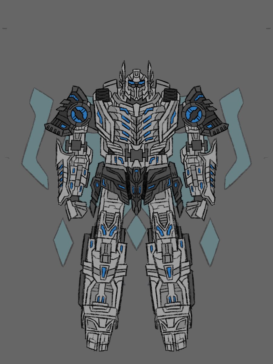 Dinorizer's tweet image. [1/13] The Warrior of Light, Prima Prime
.
Ive decided that the next group I’ll be working on is the thirteen! In order of course starting with Prima. A fun detail about my 13 is that all of them will have mini-con partners as ambassadors and personal aids. 
[Part 1/4]