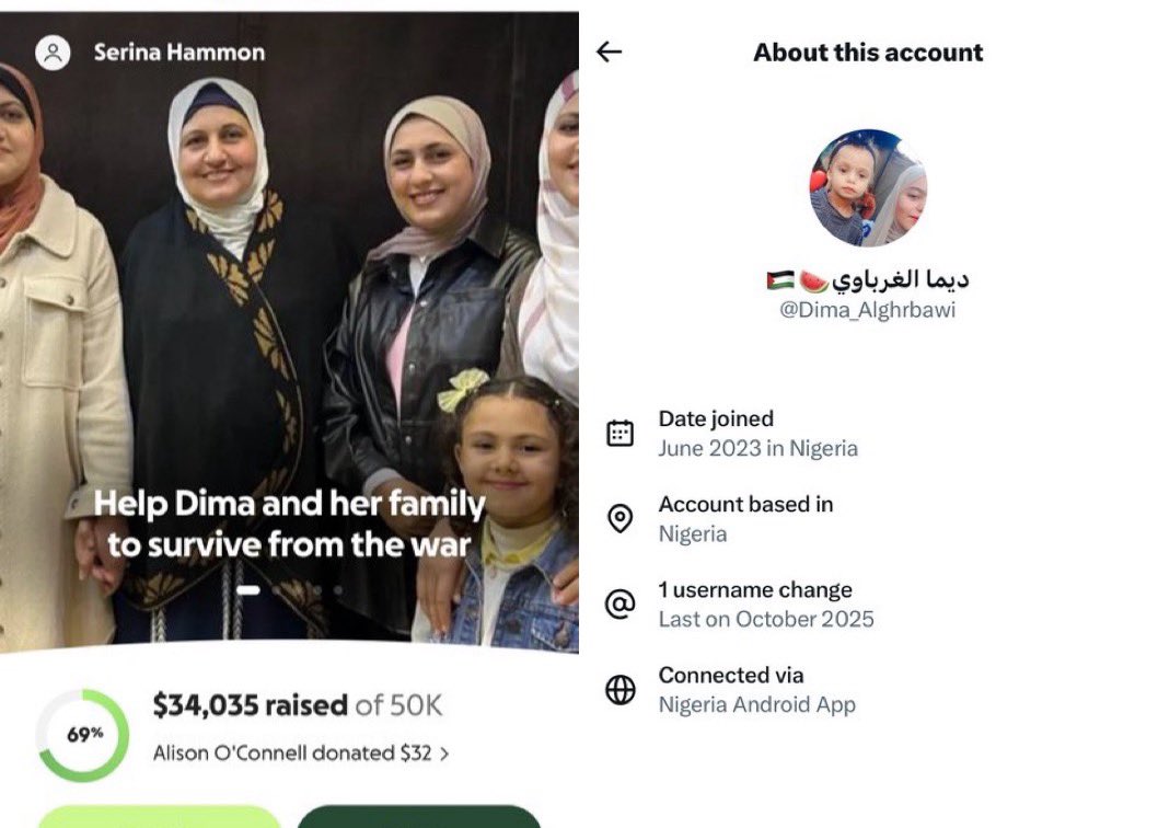 warfareanalysis's tweet image. Most of the accounts that were attacking the Palestinian resistance and claiming they are in Gaza turned out to be based in Egypt.

Most likely run by the Egyptian regime.

And an account from Nigeria is impersonating a Gazan family and stealing their photos to beg for money in…