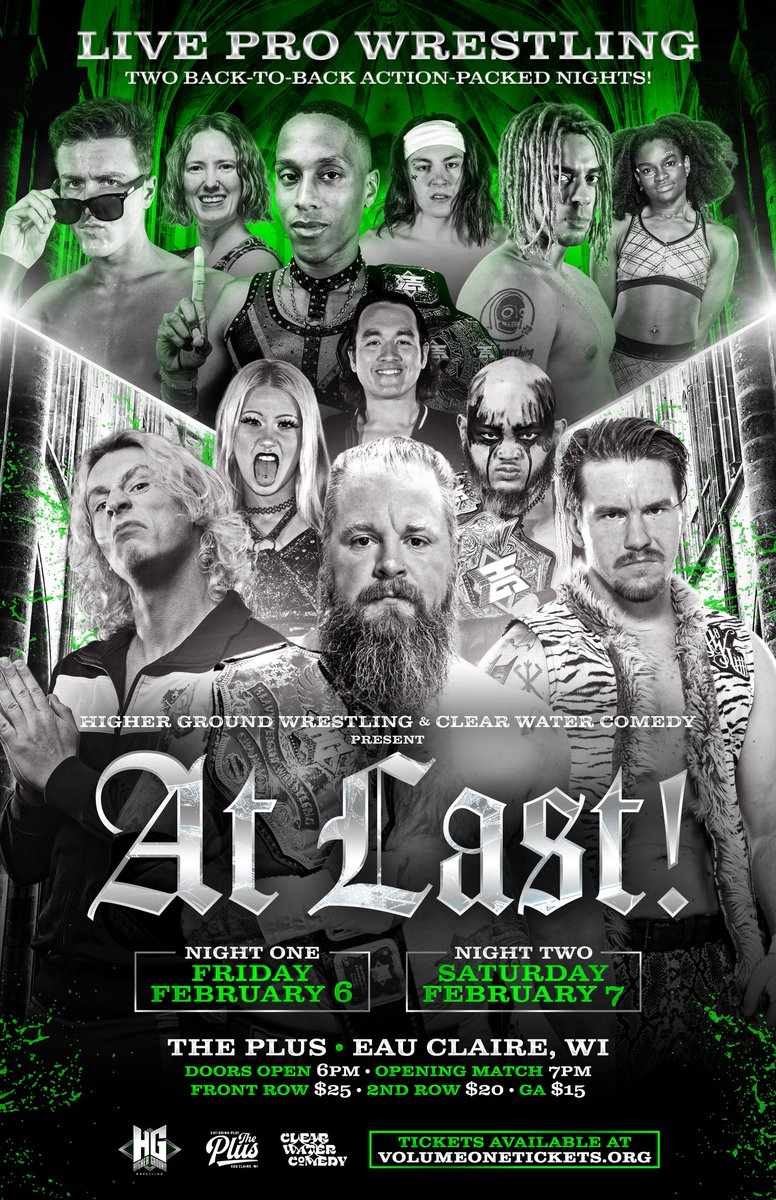 AT LAST! 
Two Back to Back Nights at The Plus to kick off 2026!

No repeat matches - these are two different events!

Friday February 6th
volumeonetickets.org/e/higherground…

Saturday February 7th
volumeonetickets.org/e/higherground…

Tickets on sale now!