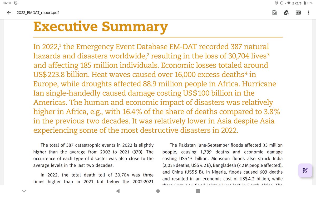 xynyxs's tweet image. Ah.. Our #cheater in chief created his own #graph from emdat data (containing all kinds of natural disasters, not only climate related!)
Lets quote his source to show you what emdat itself says