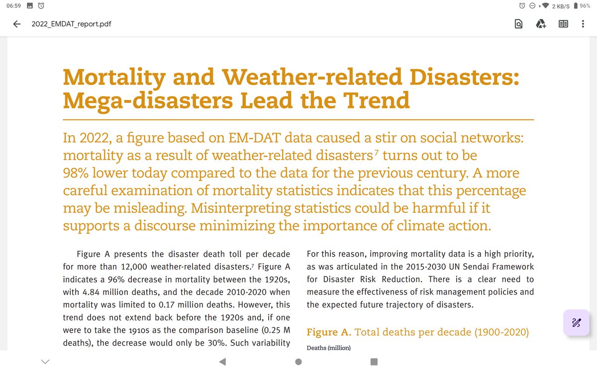 xynyxs's tweet image. Ah.. Our #cheater in chief created his own #graph from emdat data (containing all kinds of natural disasters, not only climate related!)
Lets quote his source to show you what emdat itself says