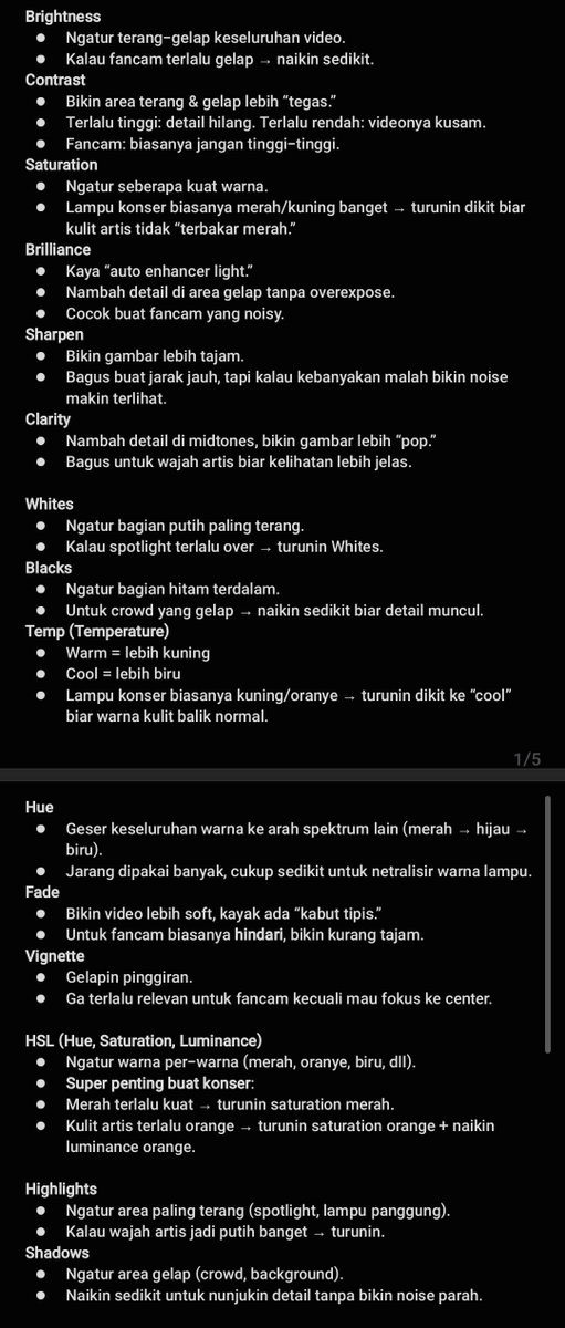 seohstar's tweet image. penjelasan secara singkat ada di pic 1, kalian bisa sesuaikan aja dengan kondisi fancam kalian, 

menurutku pribadi yang penting untuk diadjust itu: brightness, highlight, sharpen, contrast, shadow, clarity