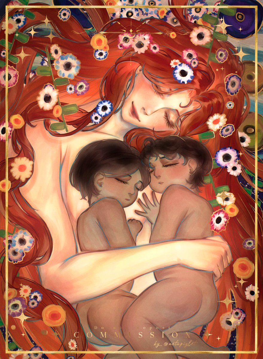 Love how dedicated to the gustav klimt theme these covers are 💛

Anyway heres another one commissioned by <a href="/LizzieLove48/">Liza</a> 💛

#undertheoaktree #상수리나무아래 #オークの樹の下 #ArtistOnTwitter