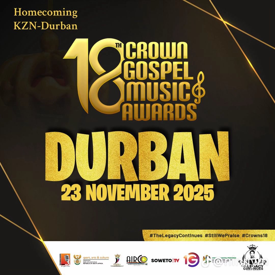 #Crowns18 | The 18th Crown Gospel Music Awards taking place today, 23 November 2025 at Durban ICC, KwaZulu-Natal! 🔥 🔥 #CrownGospelMusicAwards