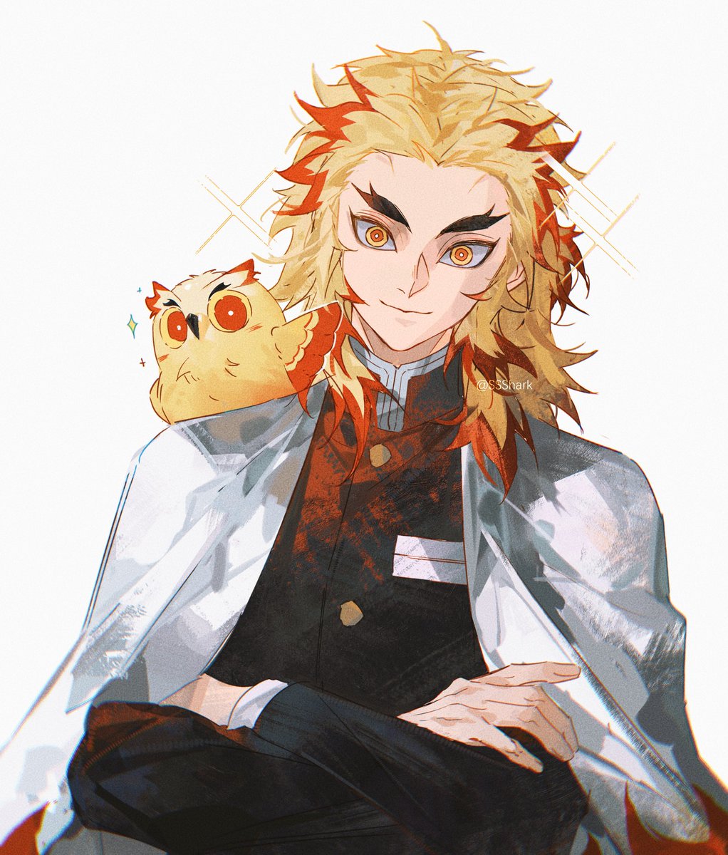 #鬼滅の刃 
太冷了必须画点火热的猫头鹰🦉