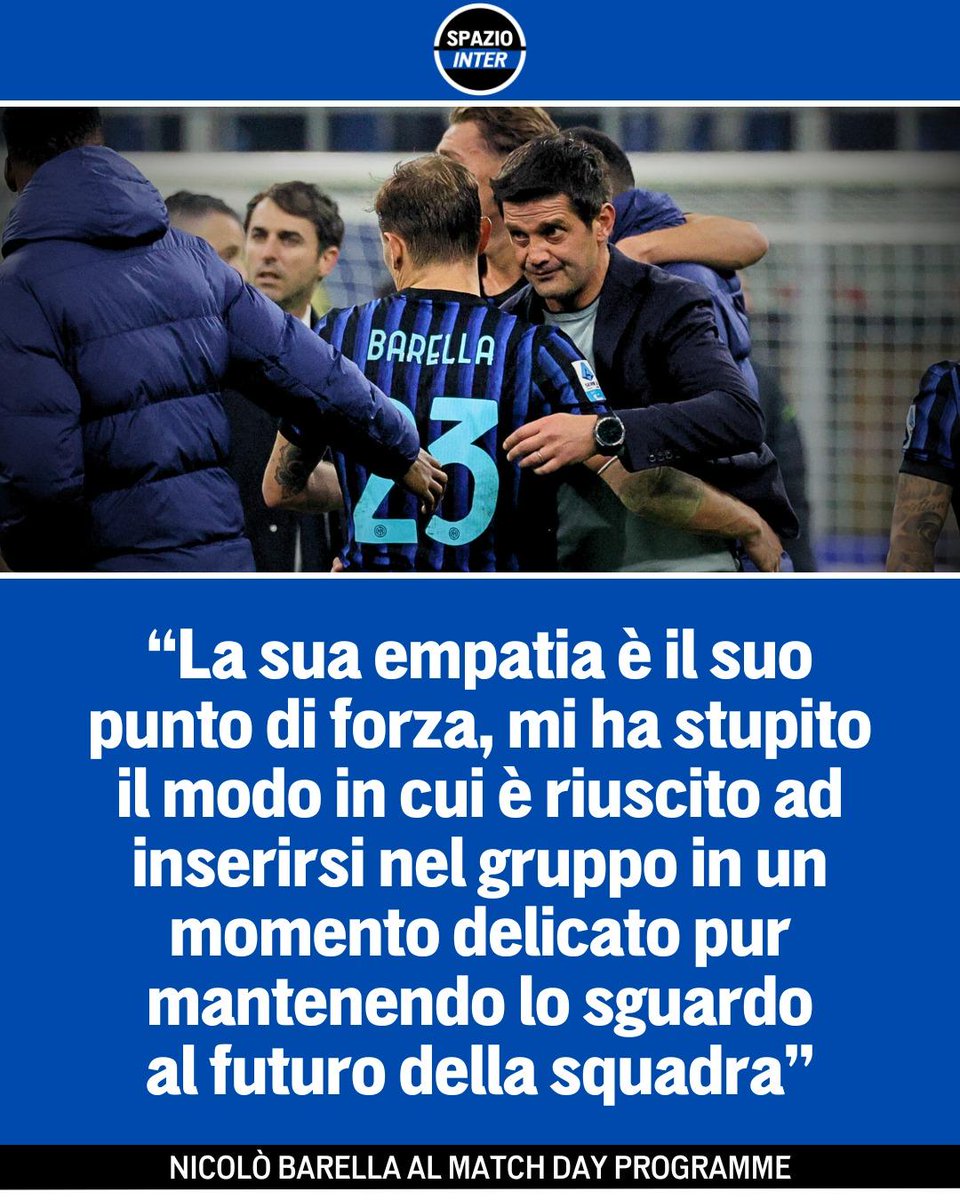 SpazioInter's tweet image. “SAN SIRO FARÀ SEMPRE VENIRE LA PELLE D’OCA”: Nicolò Barella non nasconde le emozioni prima del derby 😍 

Intervenuto nel format ‘Matchday Programme’ del club nerazzurro, il centrocampista ha anche speso bellissime parole per mister Chivu 🖤💙

#Inter #Barella #SpazioInter