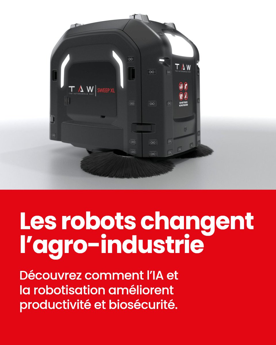 Octopusbytaw's tweet photo. La robotisation et l'IA transforment l'agro-industrie. Chez Octopus Biosafety, nos robots autonomes améliorent la productivité, renforcent la biosécurité et réduisent l'impact écologique. Êtes-vous prêt à franchir ce cap ? https://t.co/6ILHDOGqNU