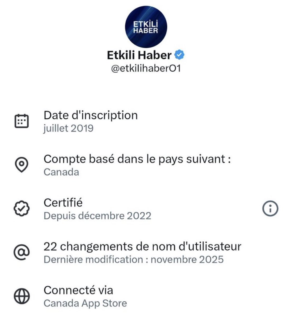 Bu TROLL’ün Kanada’ya kaçtığını söylemiştik, 

X platformu bu bilgimizi doğruladı. 

FETÖ’nün yönettiği “Etkili Haber” isimli operasyon sitesi KANADA’dan provokasyona devam ediyor. 

Bazı CHP’liler de bu gerçeği bilmediği için bu hesabı takip ediyor. 

Gördüğünüz yerde engeli