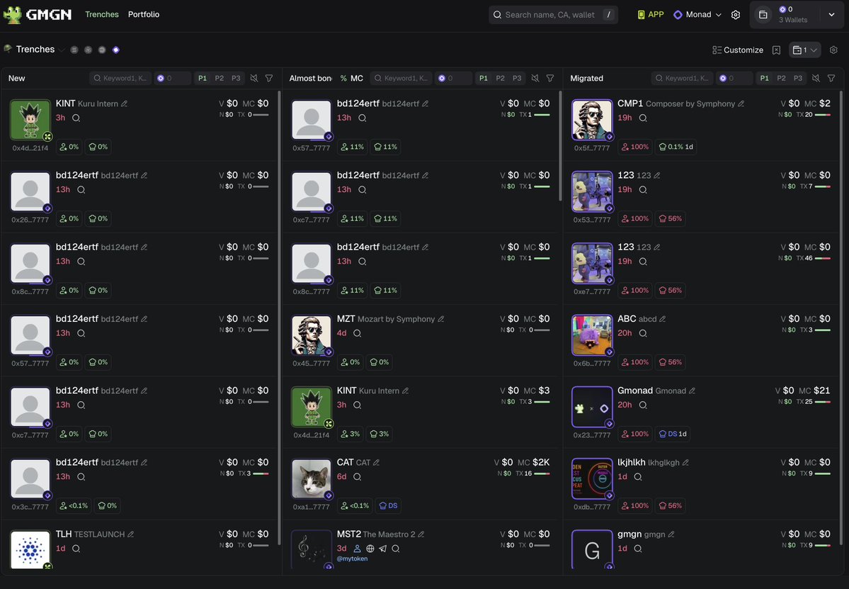 Loopierr's tweet image. All you need to know about MONAD Launch:

Monad is launching on monday. It will be one of the most hyped chain launches in a long time so make sure you ready. Personally, I think there&apos;ll be some great runners and if you&apos;re prepared, easy lay ups. 

GMGN is leading the way, and…