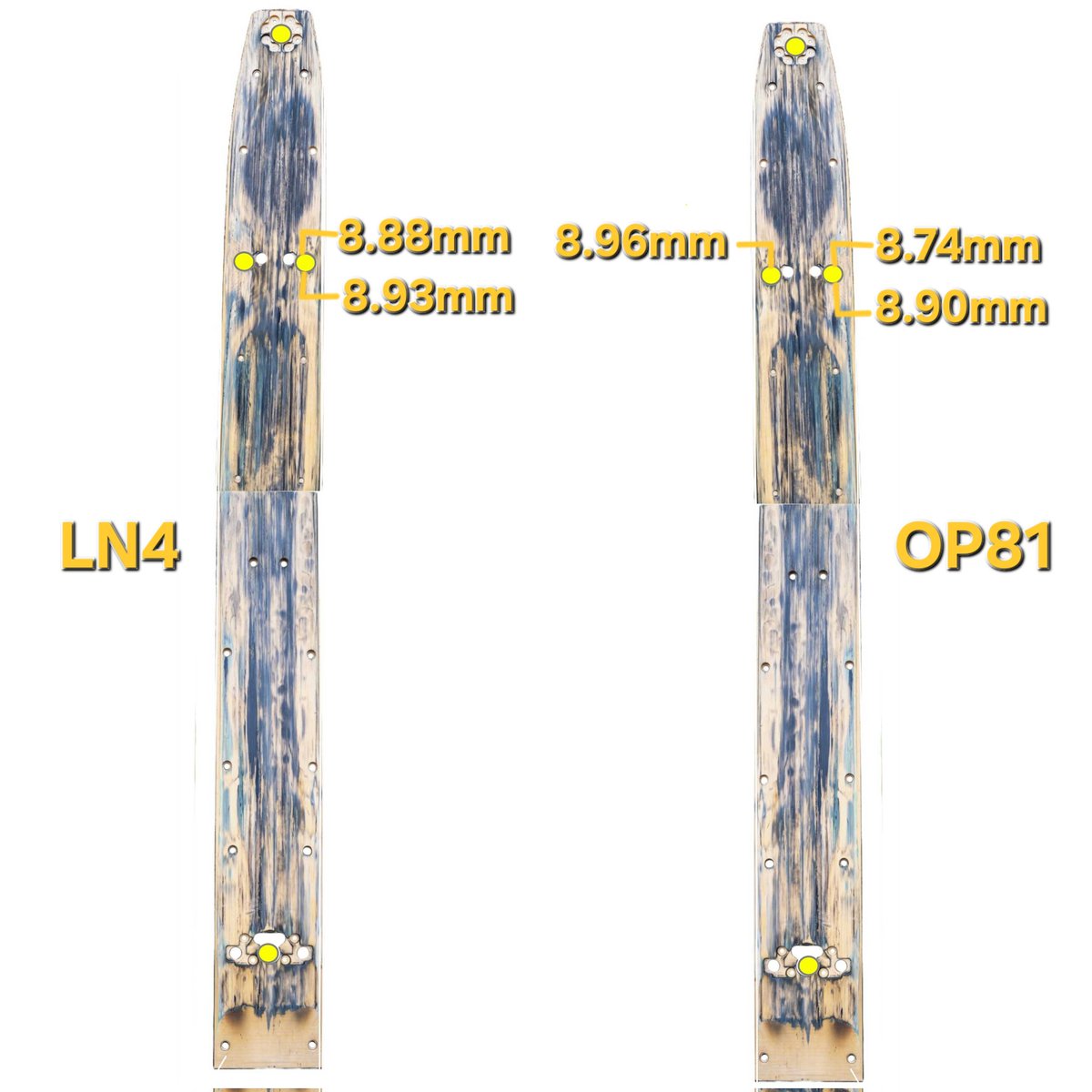 ScarbsTech's tweet image. The wear amounts and locations.
#F1 #F1tech #LasVegasGP