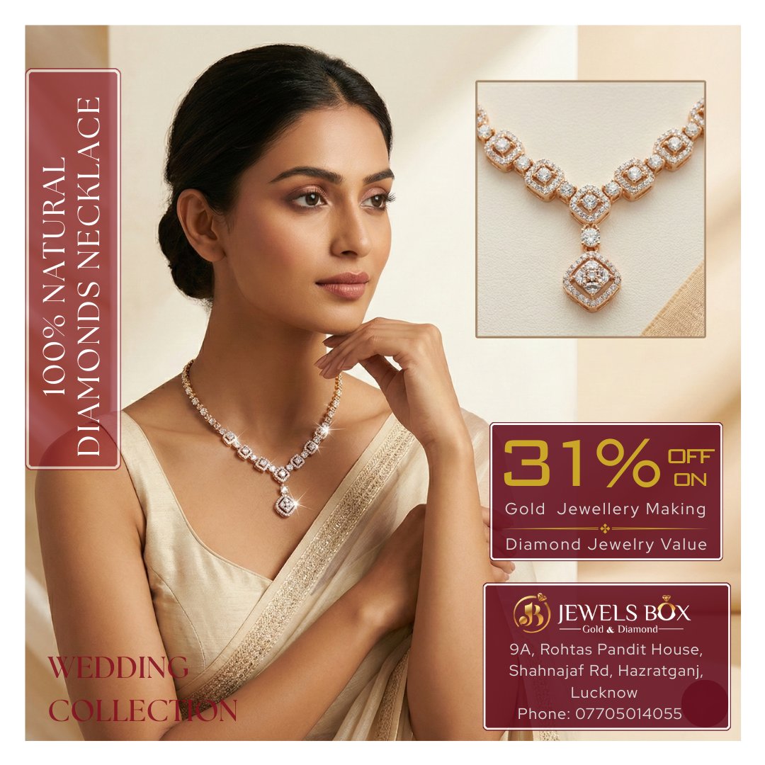 JewelsBox39606's tweet image. 100% Natural Diamond Necklace | 31% OFF on Diamond Jewellery Value at Jewels Box, Hazratganj Lucknow

#NaturalDiamondNecklace #DiamondJewellery #DiamondCollection #DiamondRings #DiamondEarrings #DiamondPendants #DiamondBangles #JewelsBox #JewelsBoxHazratganj #LucknowJewellers