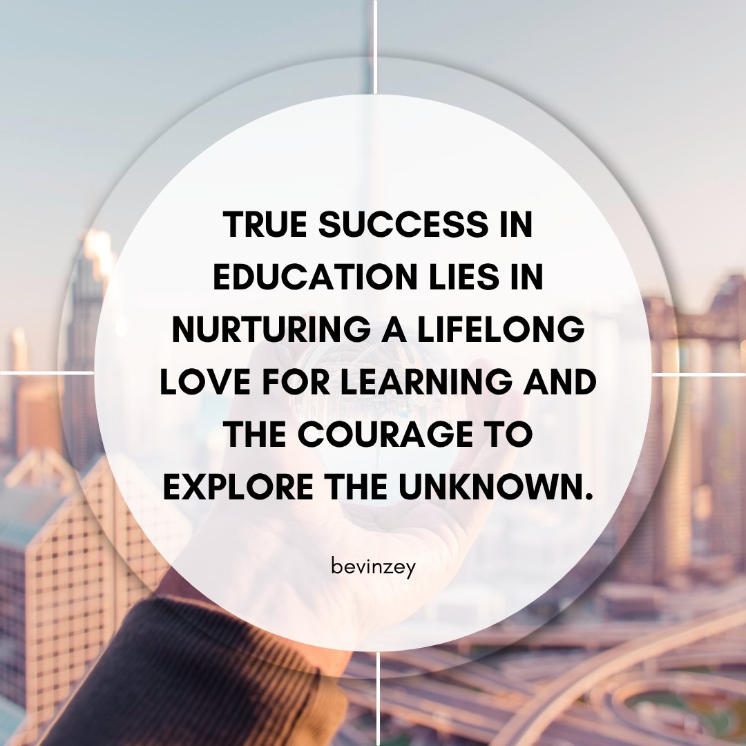bevinzey's tweet image. True success in education goes beyond achievements—it’s found in a lifelong love for learning and the courage to explore the unknown. 🌟
#motivation #education #growthmindset #lifelonglearning #inspiration #keepgoing