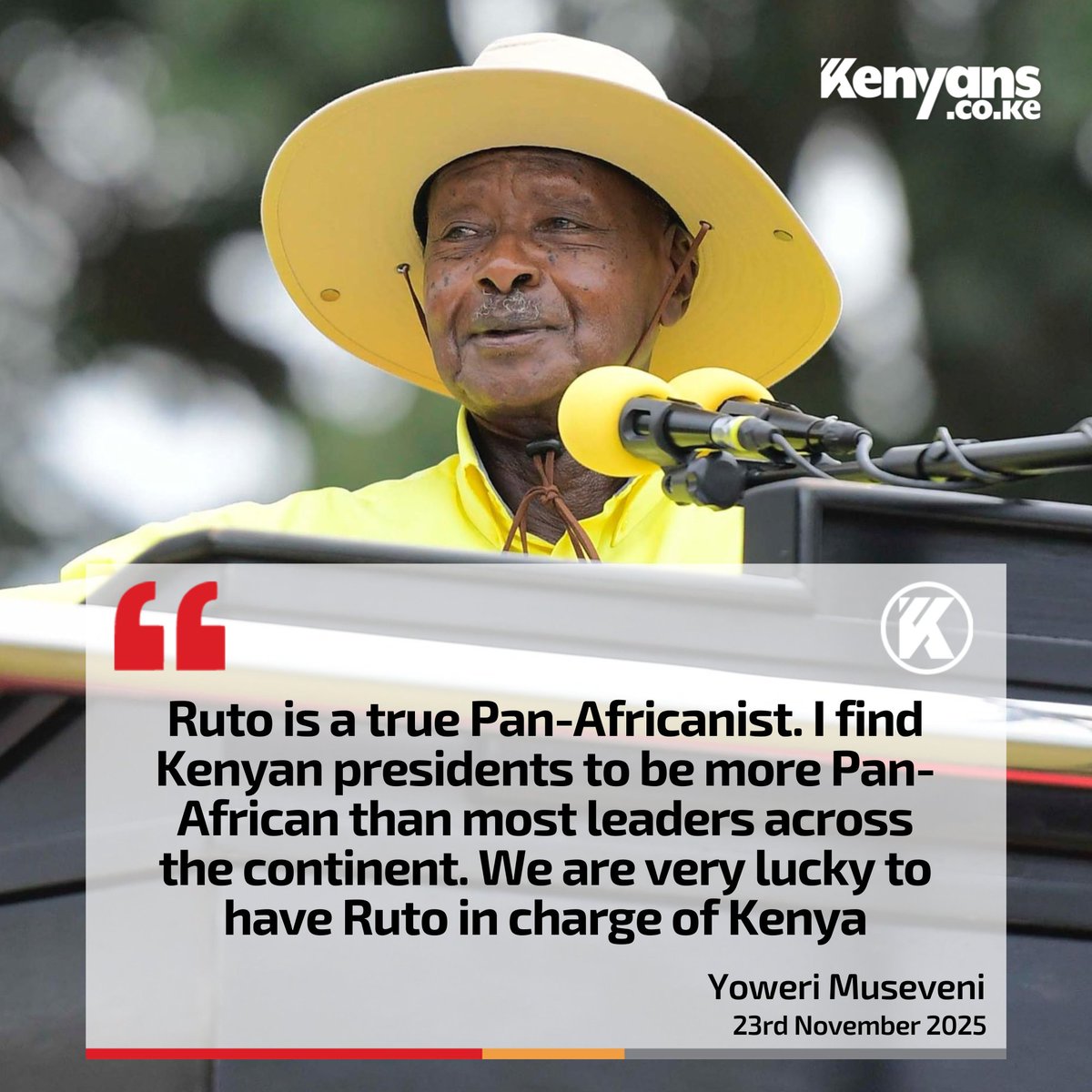 Kenyans's tweet image. We are very lucky to have Ruto in charge of Kenya - Museveni