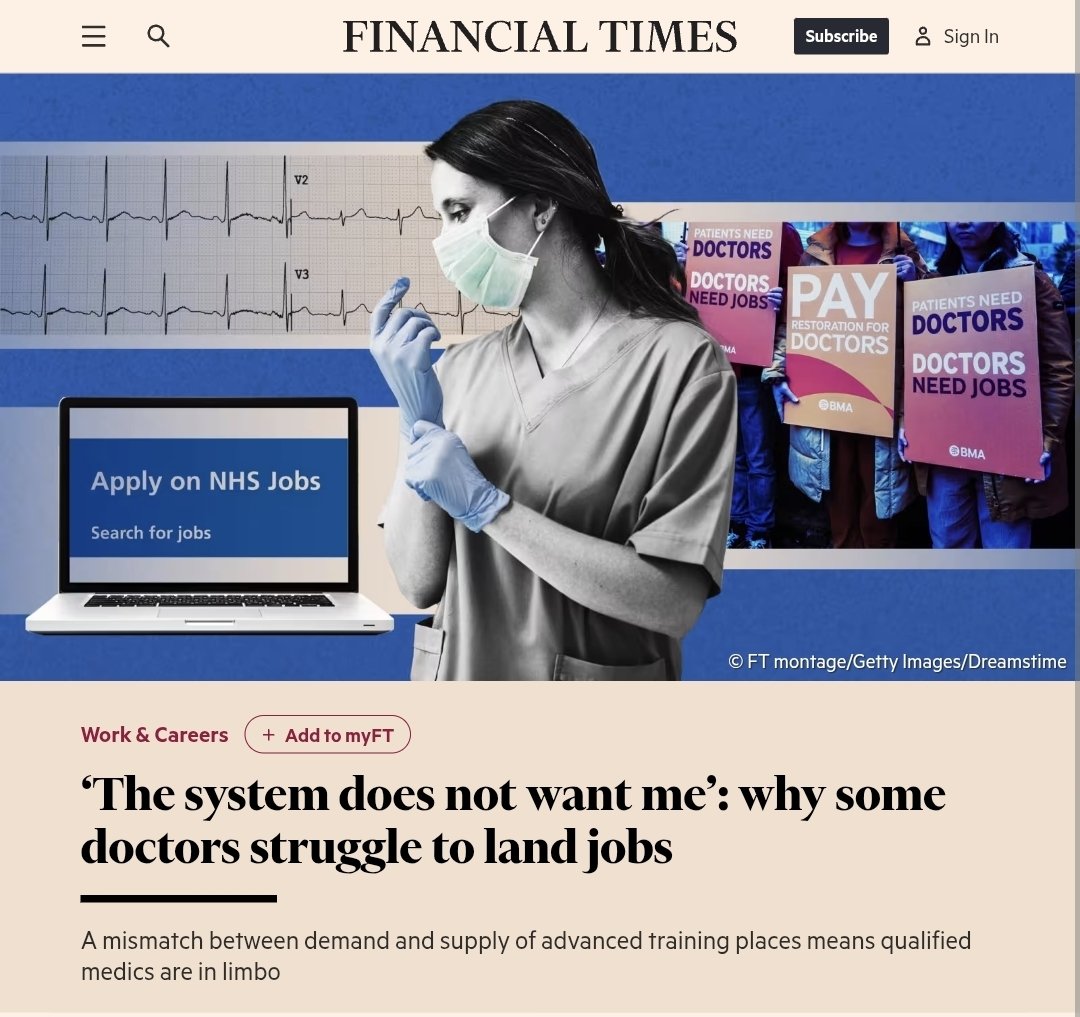 DocShivSharma's tweet image. Successive governments have completely failed doctors.

Imagine training for 8 years, accruing 100k of student debt, and then finding no job at the end of it.

Patients are waiting longer than ever for appointments and yet doctors can&apos;t get jobs.

Insane.
share.google/1OiTsxS3nCx58W…