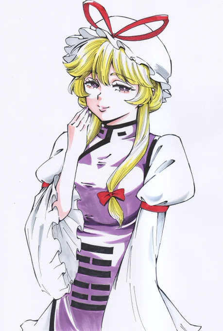 そろそろ紫様の描き方を思い出しておく #東方Project #八雲紫