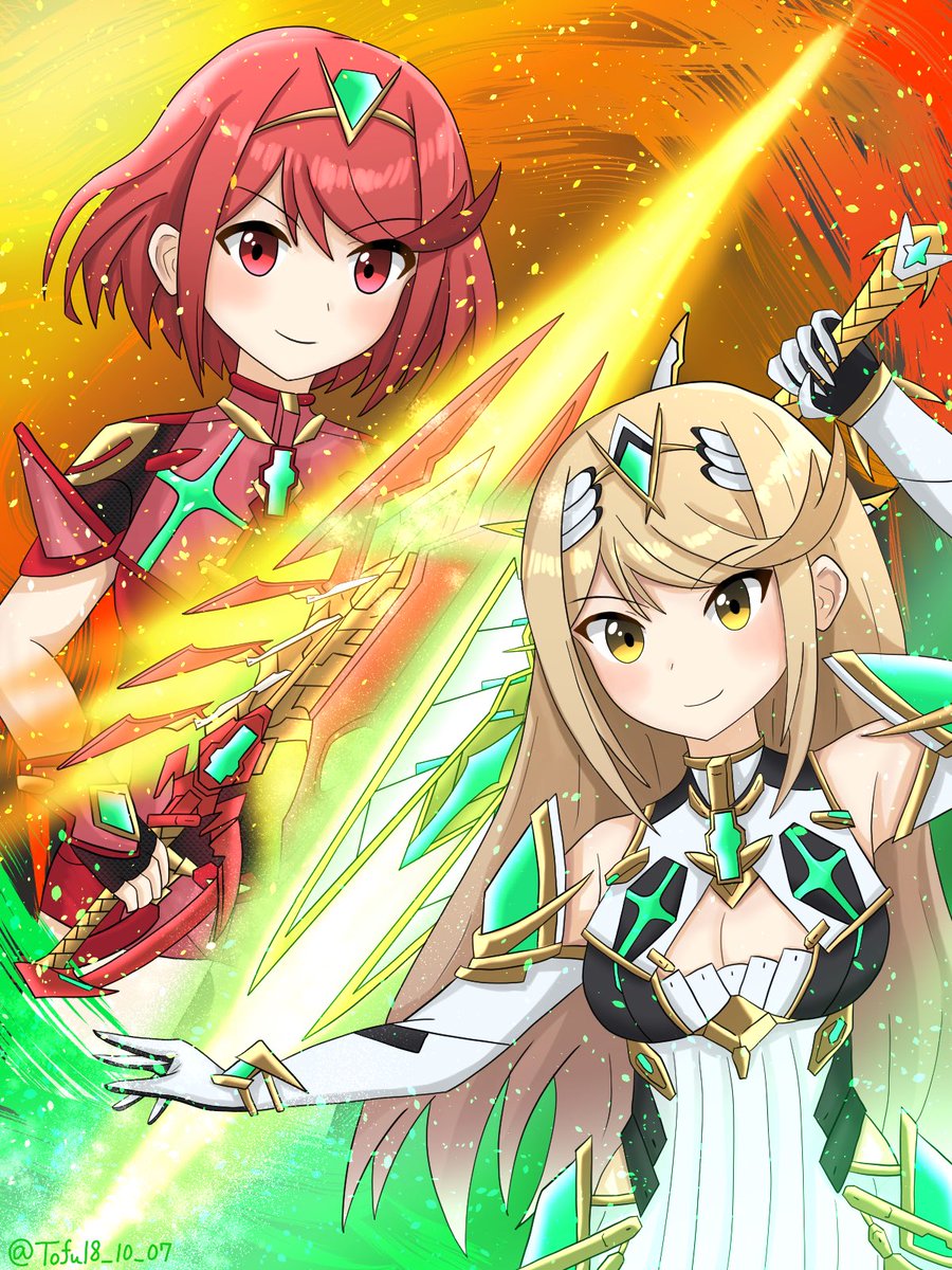 Tofu18_10_07's tweet image. ホムラ／ヒカリ🔥✨
Pyra／Mythra🔥✨
#Xenoblade2
#XenobladeChronicles2