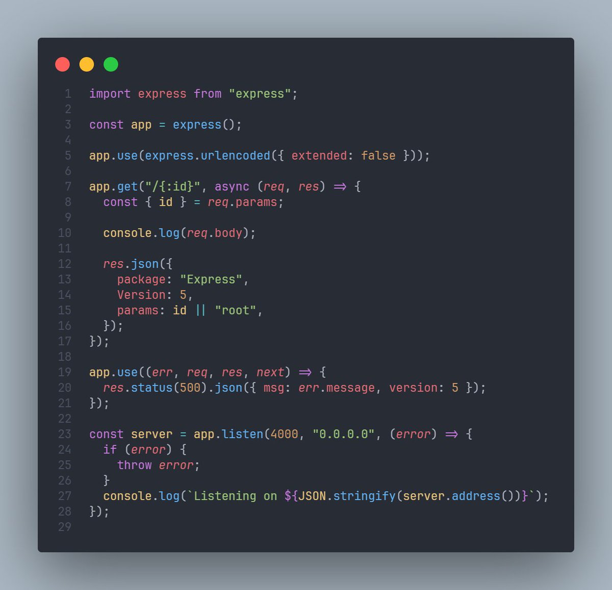 ritik65477's tweet image. 🚀 Day 139 of My Web Dev Journey – Backend

Diving into: Express.js⚙️
Last 3 days, I explored:
🔹 router.route() &amp;amp; router.param()
🔹 HTTP Redirection
🔹 Form Data Parsing
🔹 Nested Dynamic Routes
🔹 Express v5

🌱 Wrapping up Express

#NodeJS #100DaysOfCode #LearnInPublic #WebDev