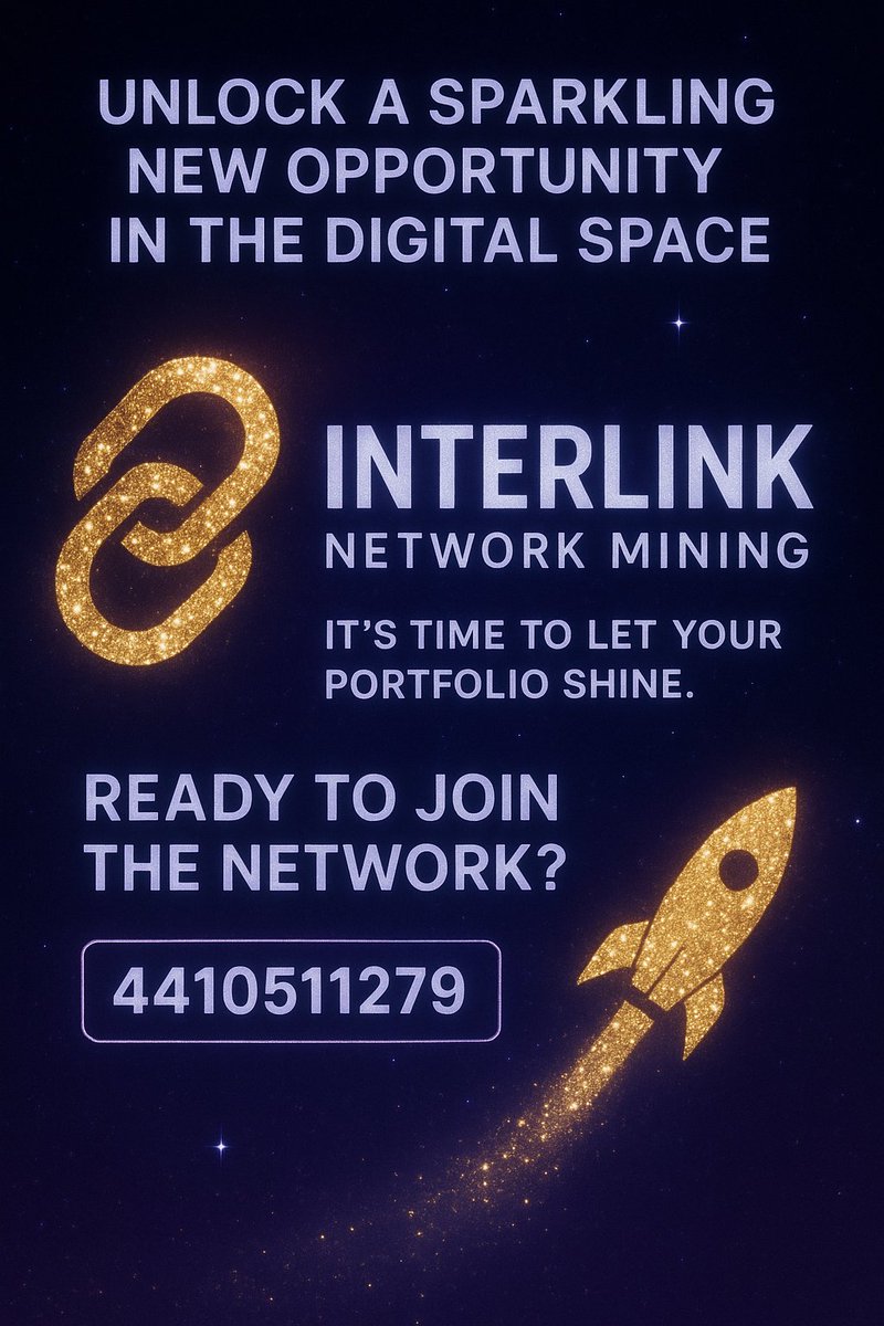 InterlinkLabPk's tweet photo. opportunity in the digital space. 🌟
Interlink Network Mining is your gateway to connecting with the future of decentralized growth. It’s time to let your portfolio shine. ⛓️✨
🚀 use this code : 4410511279 #INTERLINKNETWORK #FutureTech #GlitteringFuture #NetworkMining #Crypto https://t.co/4Qf17PEuIv