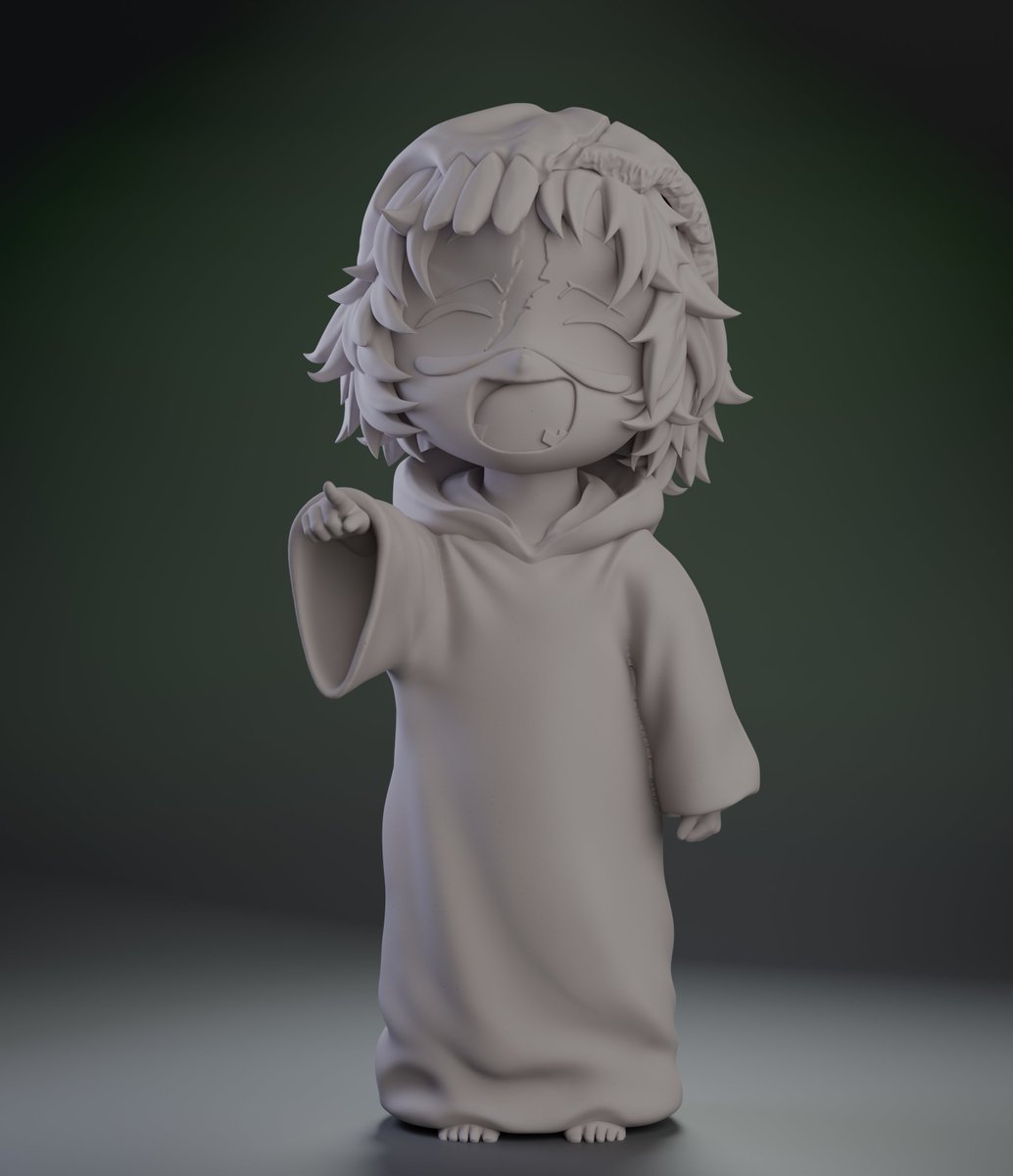 Baby Nelliel - Bleach 
if you want to print these you can check it here!
cults3d.com/en/3d-model/ar…
#NellielTuOdelschwanck #3DPrinting #BLEACH #zbrush