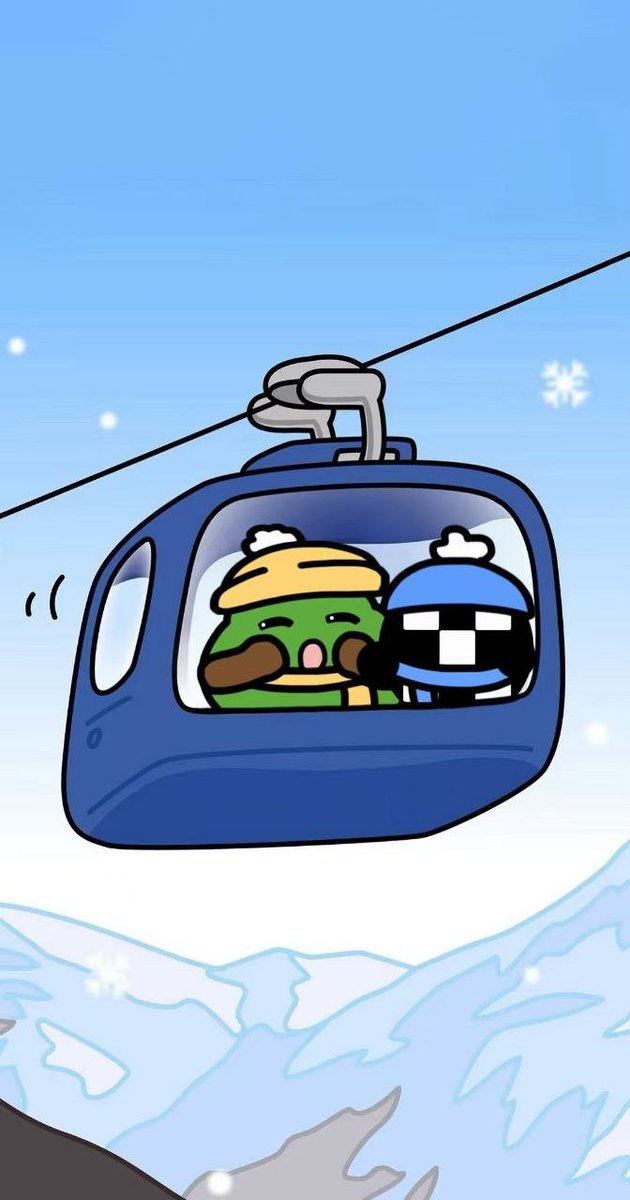 小蛙蛙已经适应寒冬了，带着小O去看雪景

#Xlayer $Xwawa