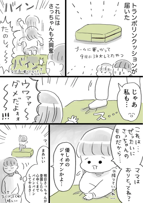 絵日記です🌷

ついにトランポリンクッションが届きました 