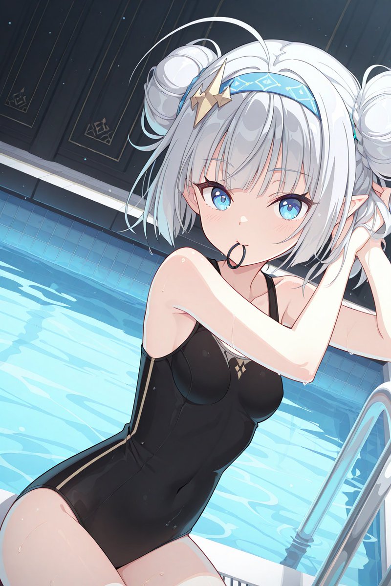 Chikohan_ex's tweet image. スク水魔王ちゃん　どっちが好き...？
#StellaSora #ステラソラ