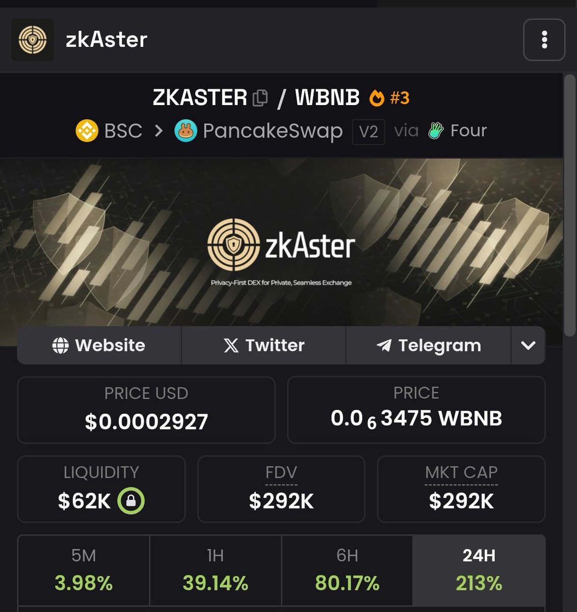 🚀 zkAster is bringing real privacy to DeFi.

🔐 Zero-Knowledge powered swaps
⚡ Fast, gas-efficient, multi-chain
🛡️ Non-custodial &amp; fully encrypted
🗄️ Private Vault + stealth tracking

Privacy isn’t a feature — it’s the future.
#zkAster #ZK #DeFi #Crypto #Web3
<a href="/Zcash/">Zcash 🛡️</a> <a href="/BNBCHAIN/">BNB Chain</a>