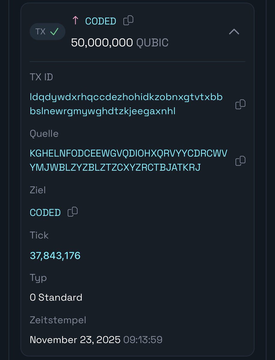_CoinsOfCrypto_'s tweet image. Done! 
$0.01 is $CODED 

Legends stack $QUBIC and $CODED
