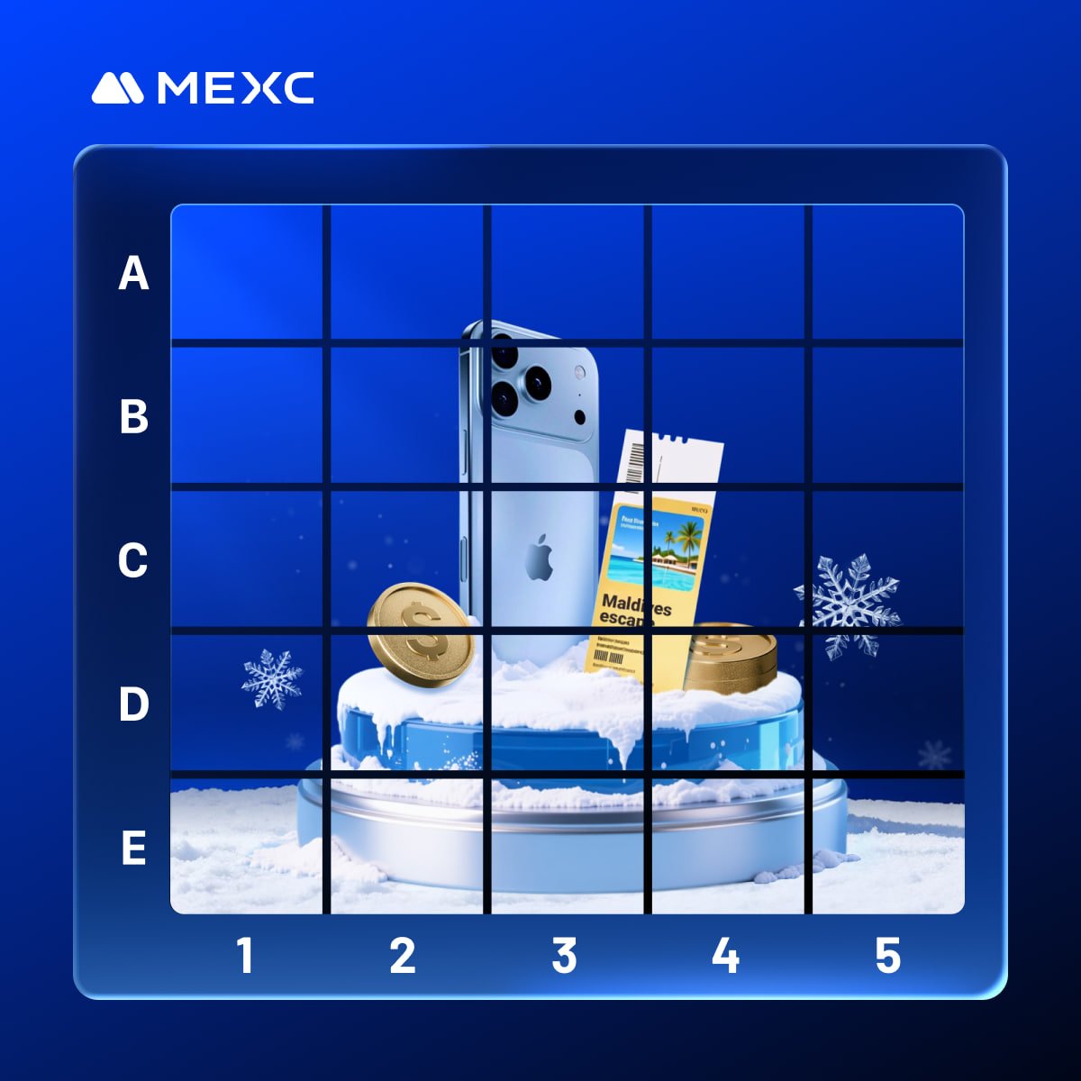 MEXCRussian's tweet image. 🔥 Выберите правильную клетку и выиграйте 100 USDT!

Прежде чем играть — не забудьте принять участие в Зимнем путешествии: s.mexc.com/mevent/8071Sjh6

➡ Условия конкурса:
В одной из 25 ячеек мы спрятали 100 бонусных USDT.  
Напишите в комментариях номер клетки и свой UID. 

💰…