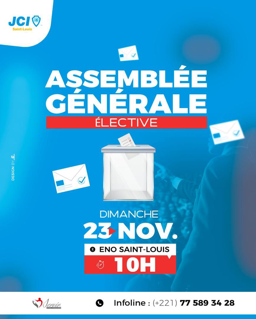 🗳 Assemblée Générale Élective

La relève arrive !!! 💫

📍Nous vous donnons rendez-vous, pour notre Assemblée Générale Élective.

Rendez-vous est pris !!!

Un an, un homme,  un mandat.🫶

#jcisaintlouis
#serviravecpassion
#mandat2025