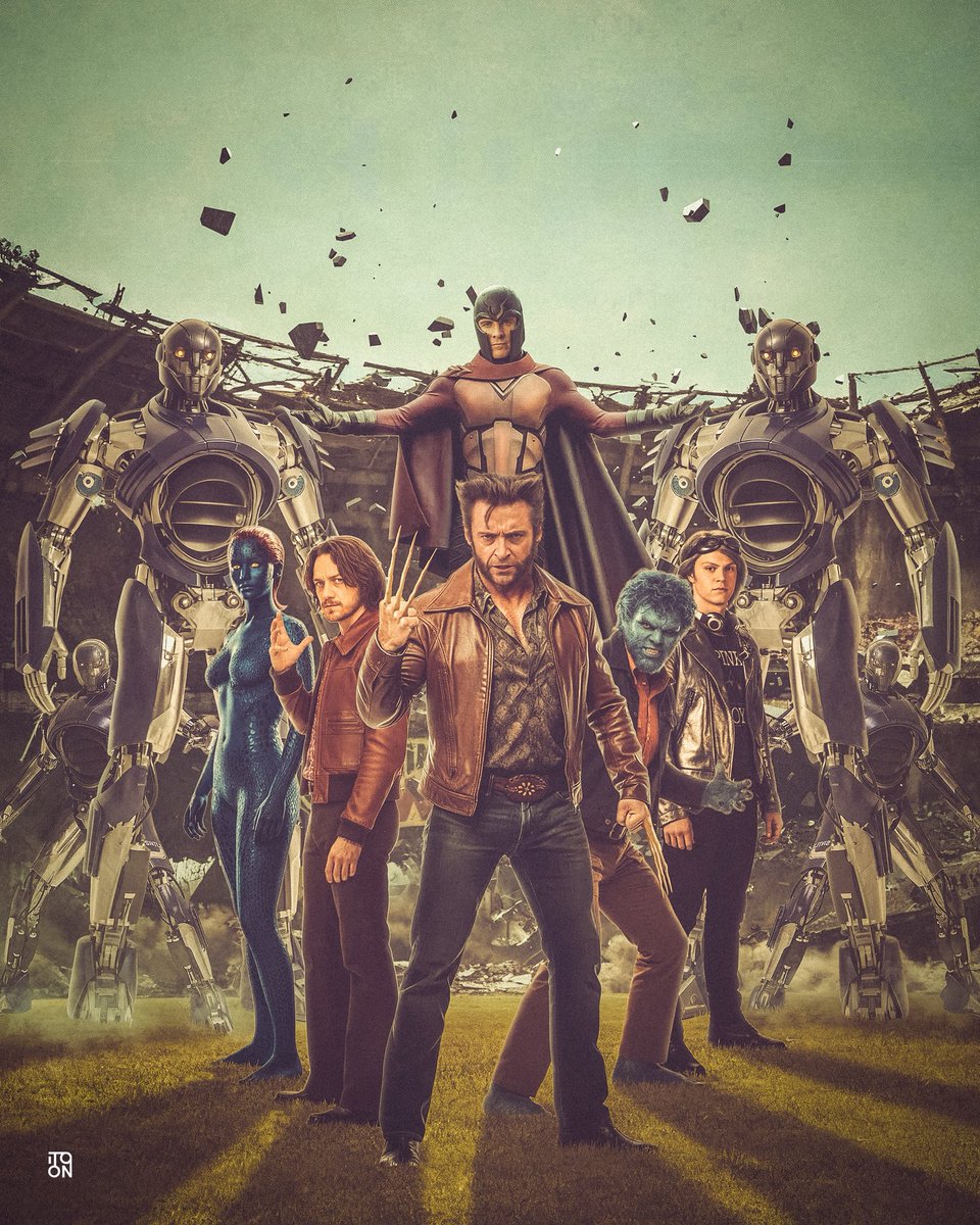 iToonOfficial's tweet photo. #daysoffuturepast pt1.
.
.
Art by me.
.
.
#xmen #wolverine #professorx #beast #quicksilver #mystique #magneto #sentinel #hughjackman #jenniferlawrence #nicholashoult #evanpeters #michaelfassbender #jamesmcavoy #marvel @RealHughJackman @XMenMovies @marvel https://t.co/kK9hNqxeBa