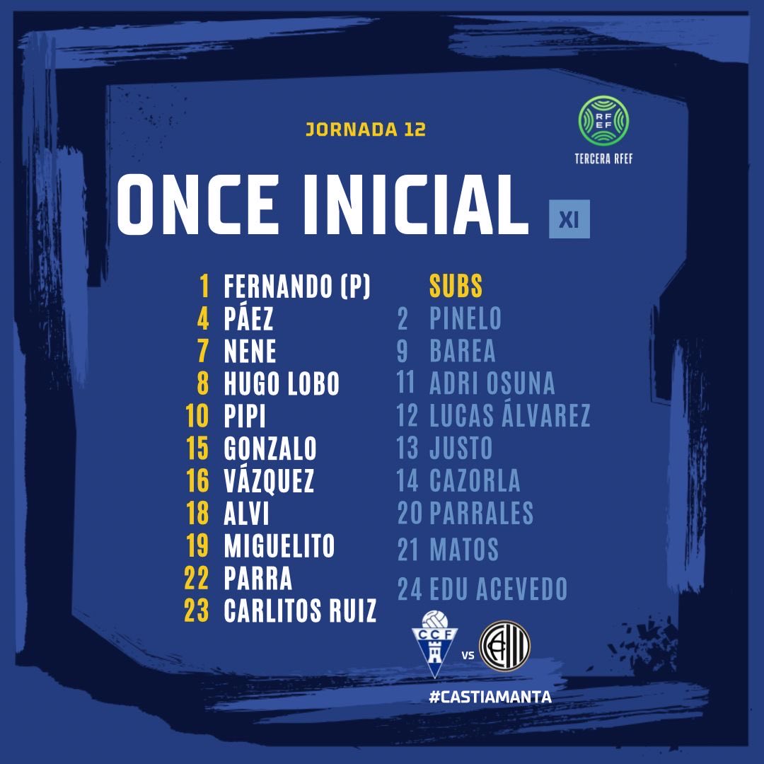 Comienza el partido En Castilleja de la Cuesta 
🏟️ desde el Antonio Almendro  
Ya tenemos 
ALINEACIONES :