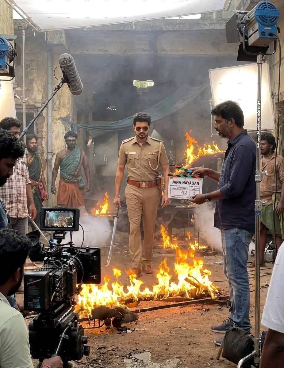 PrakazVijay_Of's tweet image. 📸 | #JanaNayagan Working AI Stills !