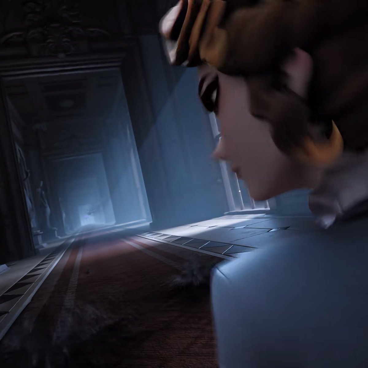 DEROSSMAXXING's tweet image. details in the new trailer i see so far:
- manor massacre flashback in the walls
- nightmare is at the end of the hallway so melly was probably trying to attack him
- nightingale and raven with little alice and orpheus on the glass