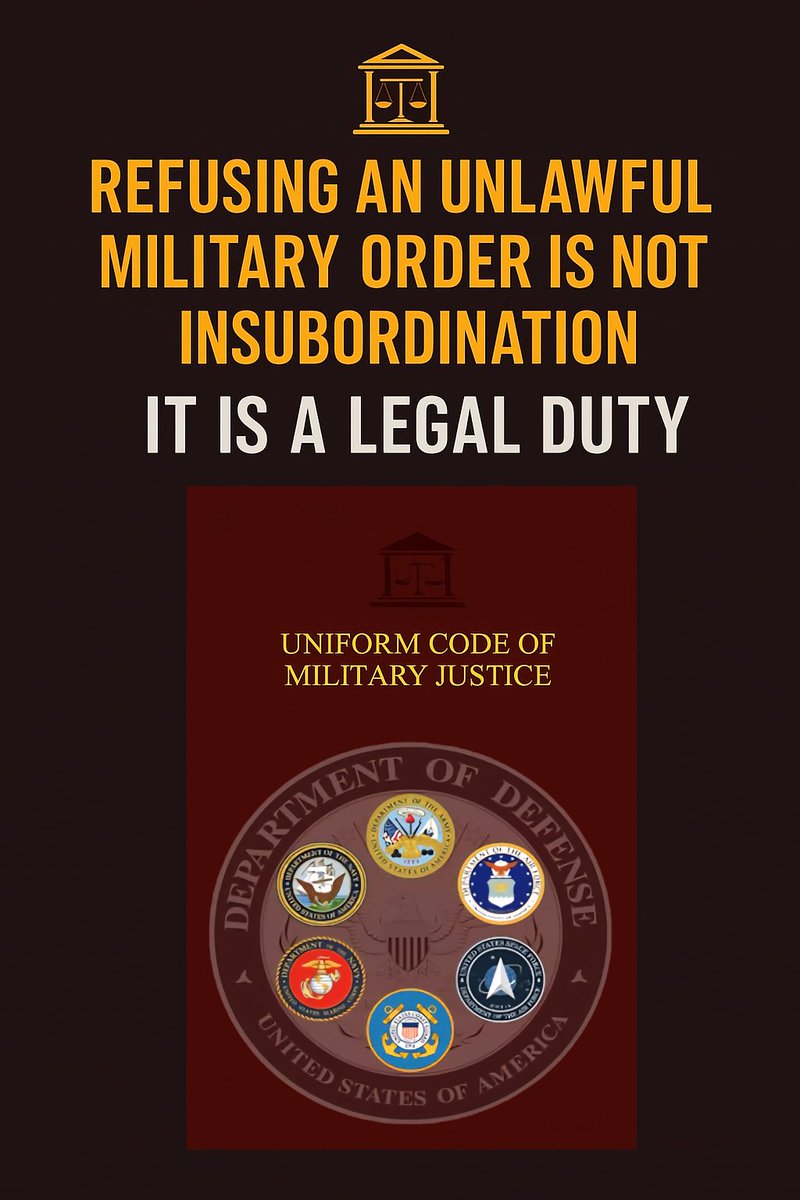 Pjjohnson322J's tweet photo. @nicksortor Trump &amp; his allies claim the Democrats were encouraging service members to defy the COC  &amp; reject LAWFUL ORDERS, thereby undermining military order! Trump misinterpreting what was actually said “UNLAWFUL ORDERS” services members have the duty to refuse unlawful orders. https://t.co/euZgicRvpQ