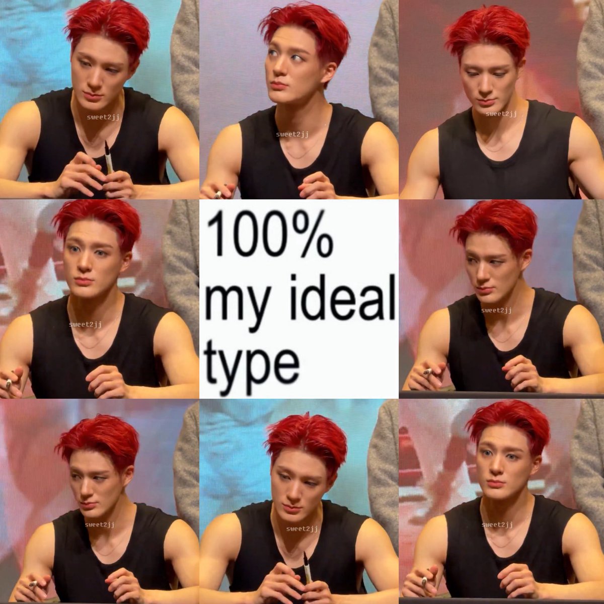 adeldolls's tweet image. RED HAIR + SLEEVELESS + HANDSOME = JENO LEE