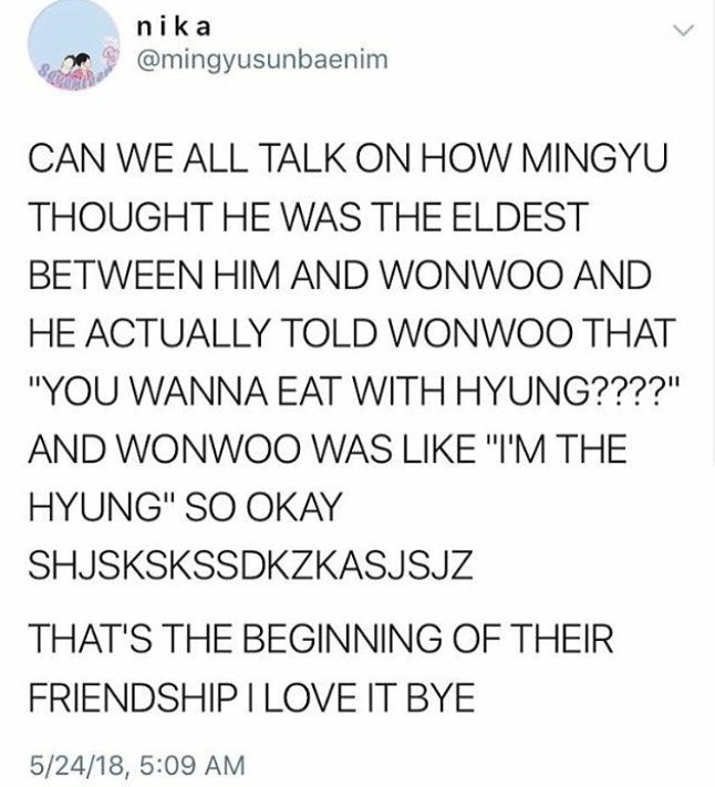 cafeminwon's tweet image. "You wanna eat with hyung?" "I'm the hyung" this is so embarrassing and sweet at the same time😭 oh my Meanie🥹💚💜