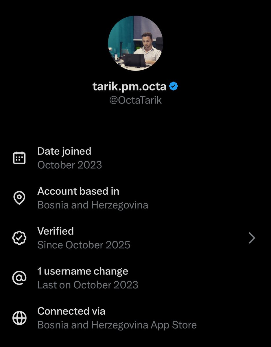 X just added location tags and crypto Twitter is in shambles.

Half the 'American founders' and 'European VCs' just got exposed running ops from call centers halfway across the world.

Me? 🇧🇦 Bosnia and Herzegovina. My cofounder? 🇺🇦 Ukraine. Always been transparent. Never hid it.