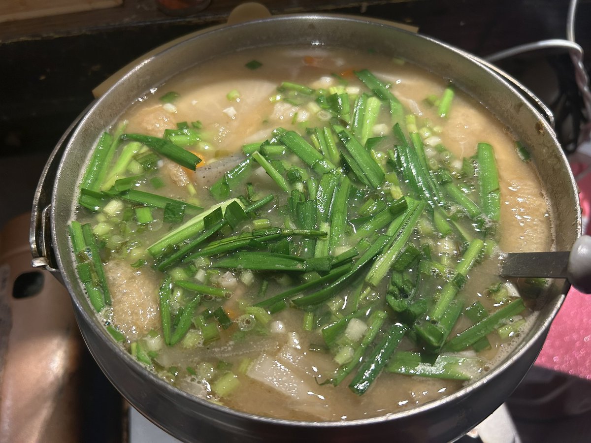 本日も大好評につき 既にもつ煮第二回戦😆