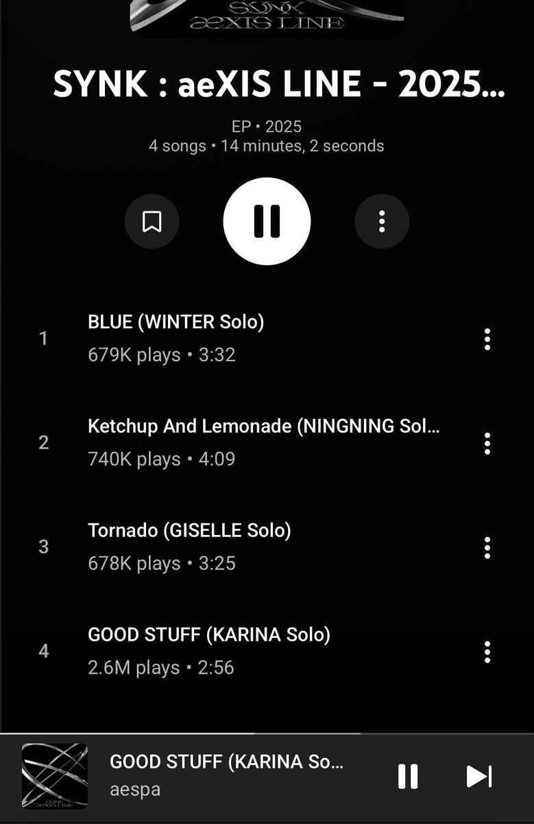 karinachartss's tweet image. ‘GOOD STUFF’ by #KARINA has surpassed 2,6M plays on YouTube Music.

#카리나 #カリナ #aespa #에스파 @aespa_official