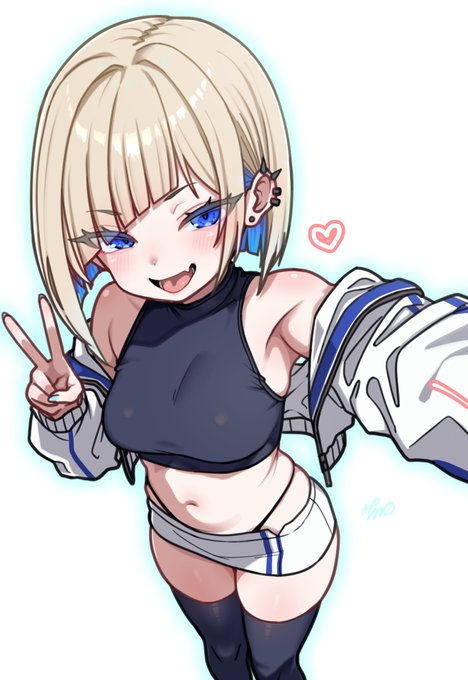 よそのこ 自撮り風のお絵を描きました、。