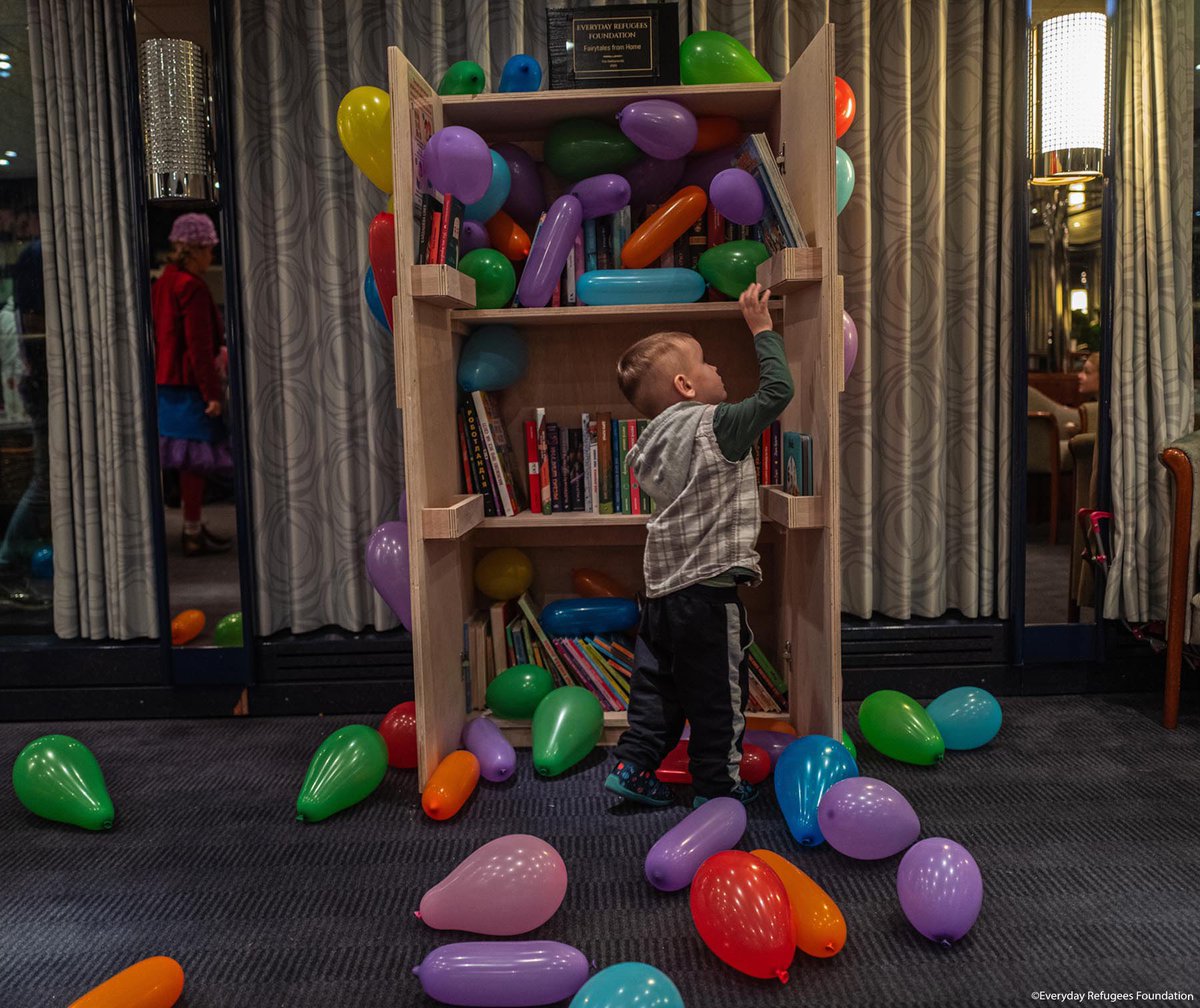 everydayrefugee's tweet photo. Fairytales from Home. Small corners, big meaning. In the Dutch city of Arnhem, we opened four libraries for Ukrainian refugee children—filled with storybooks in their own language. Familiar pages that offer connection, stability, and a sense of home. https://t.co/FjFS25WeA6 https://t.co/bLdG5mDpjh